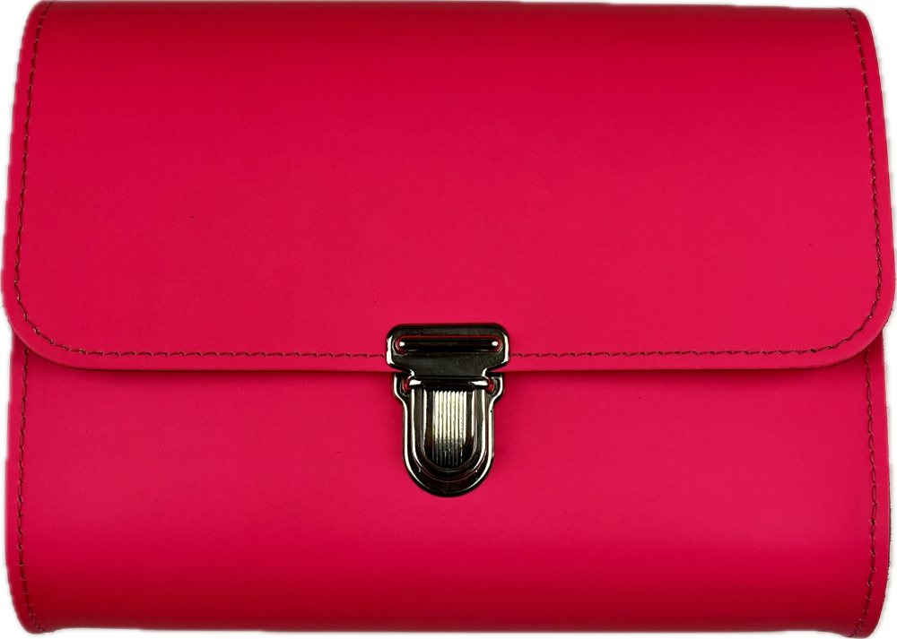 Leder Umhängetasche Roma neon pink